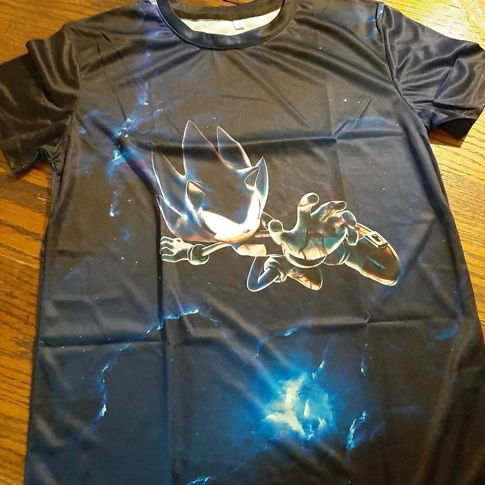 New Sonic Hedgehog 3d Screen Print Shirt- Youth/Kids Large